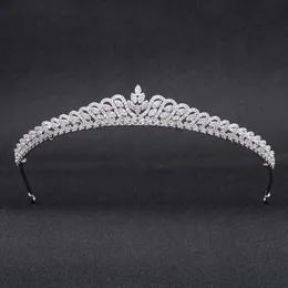 Crystals 5A Cubic Zirconia Wedding Tiara Crown Bridal Womenb Hair Jewelry Accessories CH10219 X0625