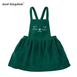 Mudkingdom Toddler Girls Now-down Collar Suspender Kjol Outfits Set Fashion Långärmad 210615