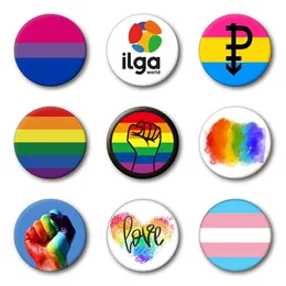 Hot 4.4*4.4cm Tinplate Rainbow Badge Party Supplies LGBT Brooch Lgbtq Stuff Accessories FHL455-WLL