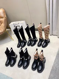 En Kalite Sonbahar Kış Kadınları Martin Boots Yumuşak Cowhide Elastik Kemer Tasarımcısı Yüksek Bot% 100 Deri Lady Platform Ayakkabı Moda Kalın Toldalı Kadın Ayakkabı Boyutu 35-40