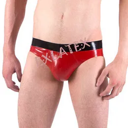 NXY Briefs and Panties Latex Men String Erotiska Underkläder Gummi Shorts Black Trim Hipster Fetish Man 1126