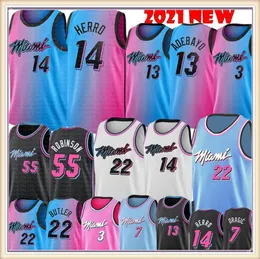 White Tyler 14 Herro Bam 13 Adebayo Jersey Jimmy 22 Butler Dwyane 3 Wade Jerseys Duncan 55 Robinson كرة السلة