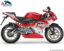 För Aprilia RS125 06 07 08 09 10 11 Efter försäljning Fairings Rs 125 2006-2011 Röd vita cowling delar (formsprutning)