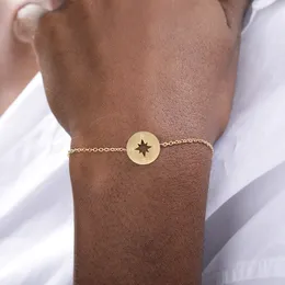 Icftzwe 10 pz Gioielli per il corpo in acciaio inossidabile Pulseras Bussola Bracciali in oro per le donne Damigella d'onore Bijoux Femme