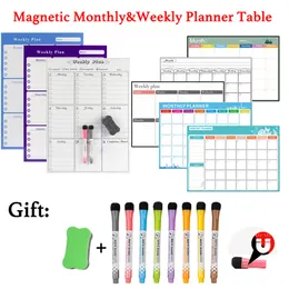 A3 Größe 11,7" x 16,5" Monats- und Wochenplaner, Kalender, Tischmagnet, Kühlschrankaufkleber, Tagesplan, trocken abwischbare Whiteboards 210312