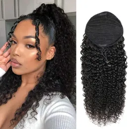 Ludzkie włosy Ponytail Hairpiecces Clip in High Afro Kinky Curly 160g Sznurek Ponytails Przedłużenie dla czarnych kobiet