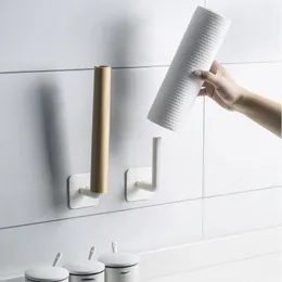 Hooks & Rails Multi-Purpose Wall Hook Self-Adhesive Roll Paper Pot Lid Holder Organizer For Kitchen Bathroom Bedroom Home Toilet Rack Organi