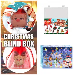 Julräkning Advent Surprise Blind Box 24 Dag Party Favor Santa Claus Kids Presentkartonger Gott nytt år