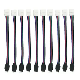 ZDM 10 szt. 4-pinowy złącze 10 mm Kabel męski do SMD 5050 bez wody RGB Pasek LED