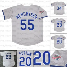 Maglia da baseball retrò 1988 maglie 2 LASORDA 23 Kirk Gibson 20 Don Sutton 55 Orel Hershiser 81 Gonzalez Pujols