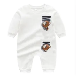 100% bomull nyfödd baby kläder set spädbarn pojkar tjejer rompers lyx brev långärmad jumpsuits casual kids baby kläder