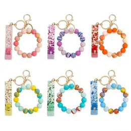 2022 Fashion Silicone Beads Bracelets Toys Card Grabber keychain keychain cards veractor tassel key ring bracelet jewelry