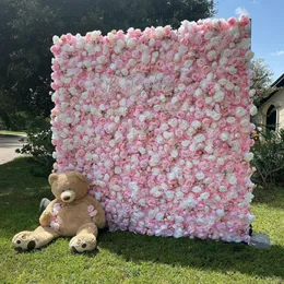 60x40cm Flores artificiais Decoração de casamento painéis de parede de flor de seda flor rosa rosa romance cenário de flores de casamento romântico decoração
