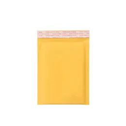 10st Gul Kraft Paper Bubble Kuvert Bag Express Förpackning med storlek Fylld Förpackning 7 Tillbehör Mail Film K7A5 Förvaringspåsar