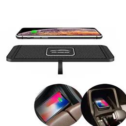 10W Bil Qi Trådlös laddare Pad Fast Laddningsdocka Station Non-Slip Mat Dashboard Holder Stativ för iPhone 11 Pro Samsung Huawei