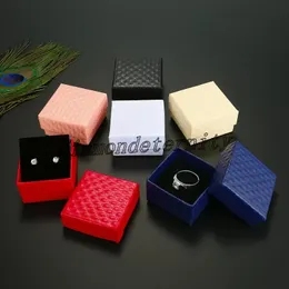Jóias de papel caixas de presente presentes wrap quadrado anéis de dedo exibição mostrar caso diamante padrão casamentos casal casal jóias caixa de embalagem