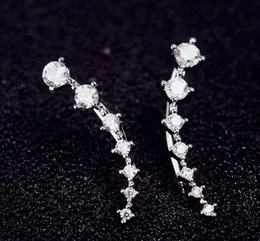 2021 CZ Diamant Clip Manschettör Örhängen Silver / Förgyllt Dipper Hook Stud Örhängen Smycken för kvinnor Örhängen