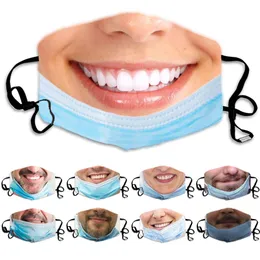 2021 face mask adult cotton funny masks for men women printing hanging ears dust-proof and anti-haze facemasks washable