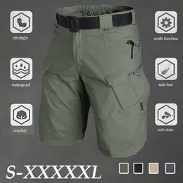 City Tactical Shorts Five-point Pants Waterproof Plaid Men Military Cargo Special Forces Army Fan Work Pant Big Size 5XL 210714