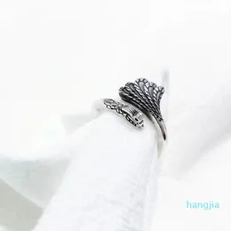 Design 925 Sterling Silver Ring Wings Spersonalizowany Otwarcia Pierścień Mężczyźni i Kobiety Prezenty Festiwalowe