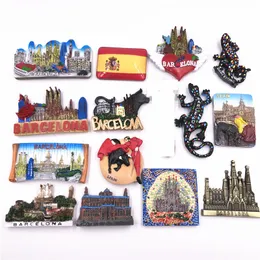 Samba Panorama, Spanish Gecko, Scroll, Bullfighting, Madrid Spain, Barcelona Marque Souvenir Fridge Magnet