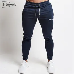 Siteweie Sportswear Фитнес Брюки Мужчины Мужские Тренажерный зал Скинни Удивля Удивля Уличные Хлопковые дорожки Друцовые Джоггер Тренировки Брюки L244 211212