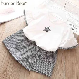 女の子の子供たちの服セットブランドスターTシャツ+ウエストバンドパンツカイトガールズスーツかわいい子供ベビー服210611