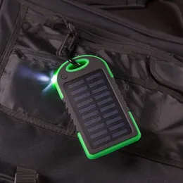 5000 mAh Solar Power Bank Wodoodporna odporność na wstrząsy odporna na zapór przenośny zasilanie zasilania Słonecznie Zewnętrzna bateria dla wszystkich smartfonów