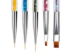 Factory Double-Ended Nail Art Tools, 5 PCS Design Kit Liner Brush and Dotting Pens for Home Salon