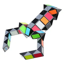 3D kolorowy magiczny kostka 72 segmenty prędkość skręć węża magiczna kostka puzzli naklejka edukacyjna zabawki