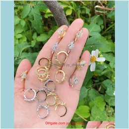 Biżuteria, urocze kolczyki z obręczy morskich dla kobiet mody mikro nawierzchnia kryształ brincos żeńska biżuteria hie dostawa 2021 c8nnm