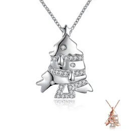 قلادة قلادة كلاسيكية للنساء الصغيرات الصغيرة الزركونيا السمكة على شكل شجرة عيد الميلاد إكسسوارات المجوهرات المجوهرات المتقدمة مهرجان