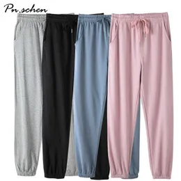 Stacked Jogging Femme Oversize Sweatpants Kvinnor Baggy Höst Vår Koreanska Stil Plus Storlek XXL 3 4 5 6 7 XL Blå Rosa Grå Svart Q0801