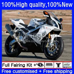 Kit corpo per Aprilia RSV1000R Mille RV60 RSV 1000 R Argento bianco 1000R 2003 2004 2005 2006 Carenatura 9No.72 RSV1000RR RSV1000 RSV-1000 R RR 03 04 05 06 Carenatura moto