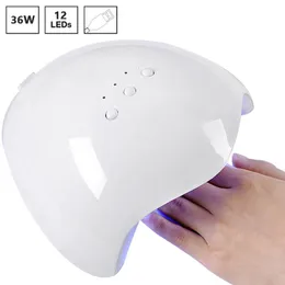 Tırnak Kurutucular 36 W Kurutucu UV Jel Lehçe Lambası Kurutma Kür Çiviler Için Vernik Manikür Makinesi 12 adet Boncuk LED