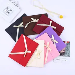 Large Black Photo Envelope Packaging Case White Paper Gift Envelope For Silk Scarf with Ribbon Postcard Envelope Box SN3850