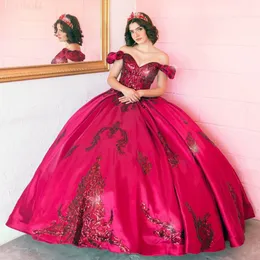 2021 Sequined Quinceanera Dress Off Shoulder Ball Gown Sweet 16 Dress Vestidos De 15 Anos Party Gowns Custom Size