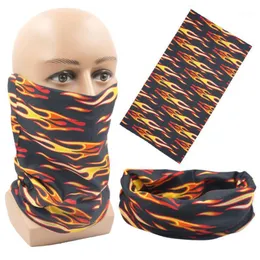 50*25cm Outdoor Magic Fishing Headscarf Mountaineering Riding Windproof Dustproof Flame Pattern Bandanas Cycling Caps & Masks