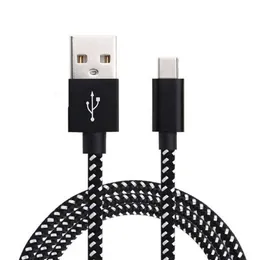 Mikro USB Tipi C Kablosu USB C Hızlı Şarj Örgülü Kablolar 1 M 3ft 2 M 6ft Hızlı Şarj Kablosu Not 10 S10 Artı Huawei P30 P40 Pro
