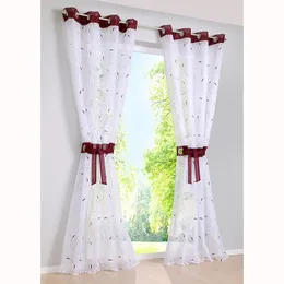 Sale Curtains Living Room New High-density Yarn Embroidery Screens Tulle For Bedroom Window Sheer Curtains Eyelets Curtain Y200421