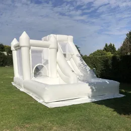 Commercial Kid slide Jumping Party White Inflatable Wedding Bounce House With Ball Pits Bouncy Castle jumper Houses For Outdoor fun