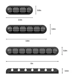 2021 Kabelhållare Silikonkabel arrangör USB Winder Desktop Tidy Management Clips Holder för mus tangentbord hörlur headset dhl gratis