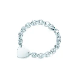 S925 Sterling Silver Halsband för kvinnor man Klassiskt hjärtformat hängande armband Charm Chain Halsband Lyxigt märke Smycken med ask