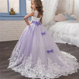 New Eleagant Formal Princess Dress Children Wedding Party Pageant Long Prom Gown Kids Dresses for Girls Size 6-14 Years 210303