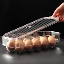 منظمة تخزين المطبخ منظمة أمينو بيض حاوية ثلاجة منظم البلاستيك مربع علبة طازجة قوية