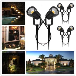 Lawn Lamps 6pcs LED 5W COB Ground Lamp Waterproof Pin Landscape Lights Garden Decoration