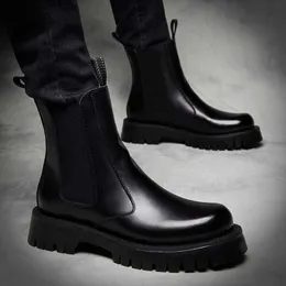 märkesdesigner herr fritid chelsea boots varm päls vinterskor äkta läder plattformsstövel moto ankel botas hombre zapatos 210826