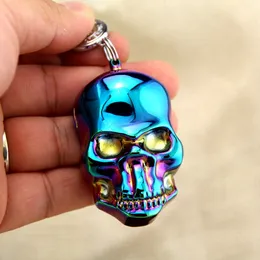 Electronic Tobacco Cigarette Lighter Metal Carving Skull Cigar USB Lighter Key Ring Pendant Hanging Decoration With Box