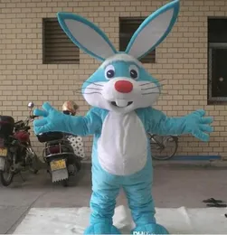 Festival Dres Blue Rabbit Mascot Kostymer Carnival Hallowen Gåvor Unisex Vuxna Fancy Party Games Outfit Holiday Celebration Cartoon Character Outfits