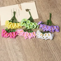 Decorative Flowers & Wreaths 144Pcs/Lot Simulation PE Mini Calla Lily Gift Decoration Flower For Box Thanksgiving Bouquet